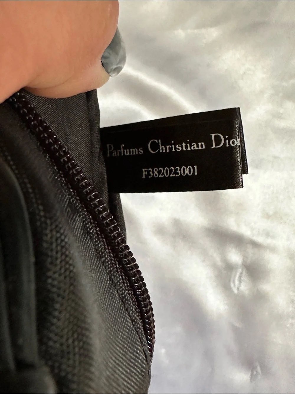 Dior Black Cosmetic Pouch with Bow Accent